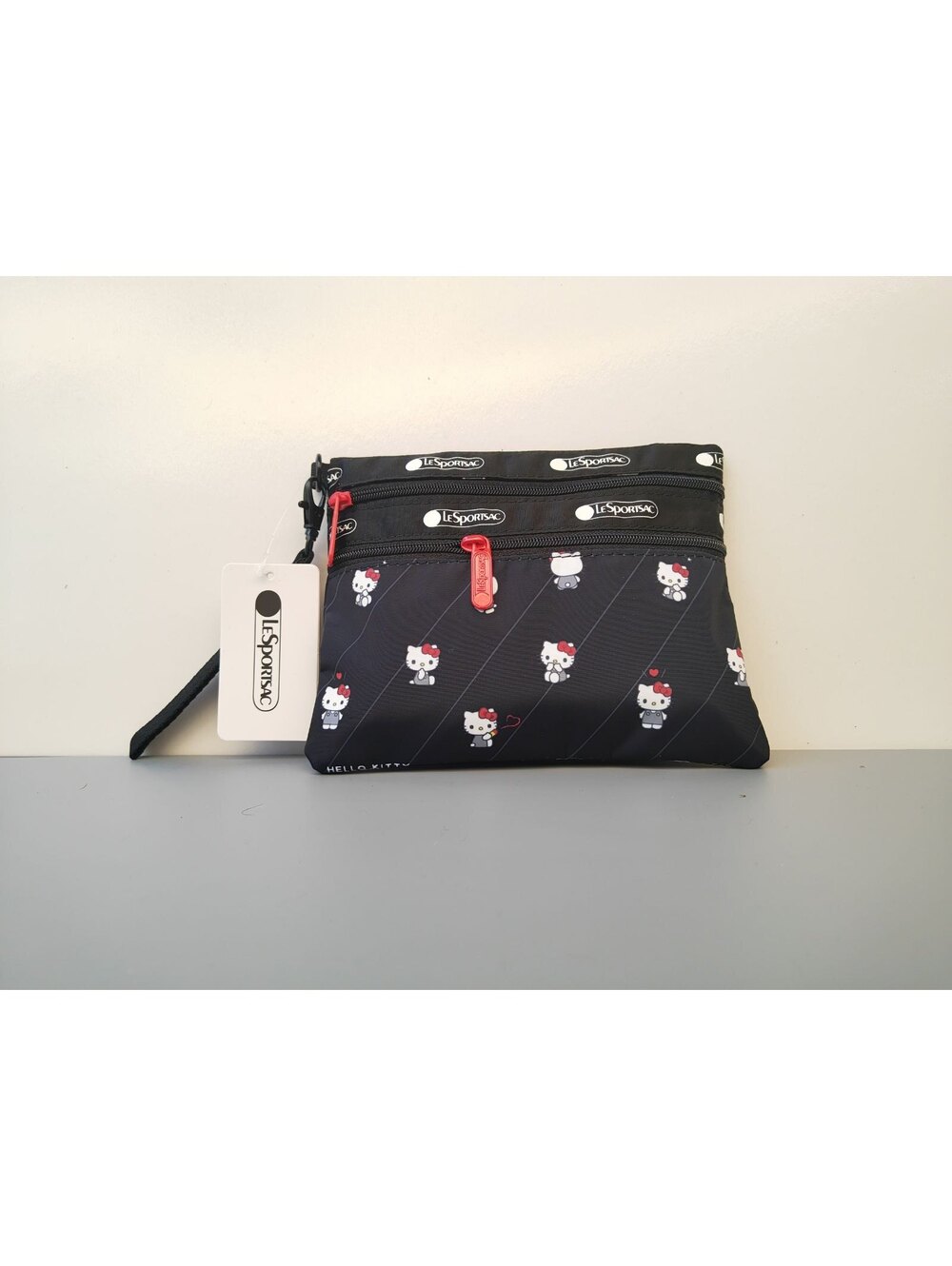 Lesportsac x Hello Kitty 50th Anniversary 2zipper Wristlet Pouch NWT